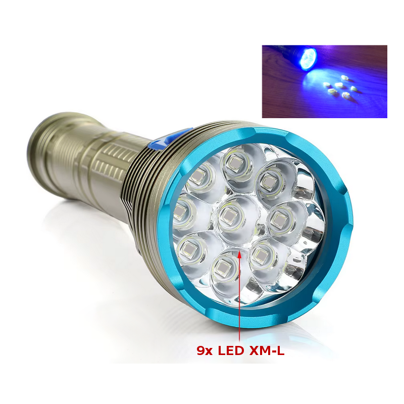 Latarka lampa nurkowa 70W wodoodporna UV 405nm do bursztynu Li-ion