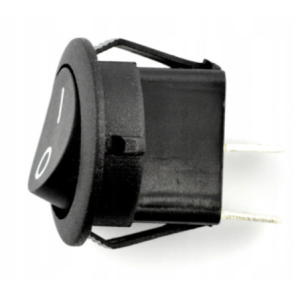 Przełącznik włącznik ON-OFF czarny okrągły 2 PIN otwór 15mm mini