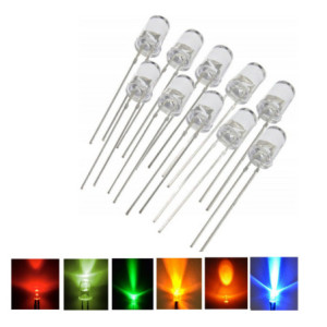 DIODY LED PRZEŹROCZYSTE 5mm kolor do wyboru - dioda LED 10szt