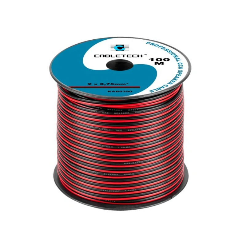 100m Kabel PRZEWÓD GŁOŚNIKOWY 2x0,75mm CCA Solidny