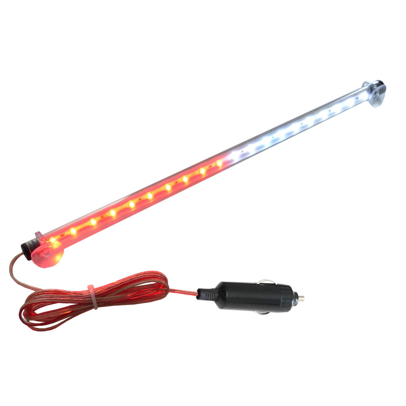Flaga LED POLSKA rurka biało czerwona 24V przyssawki