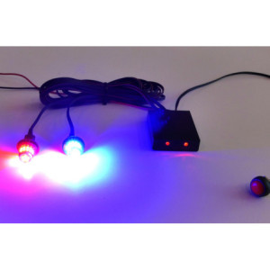 Stroboskopy postojówki LED niebiesko/czerwone super jasne