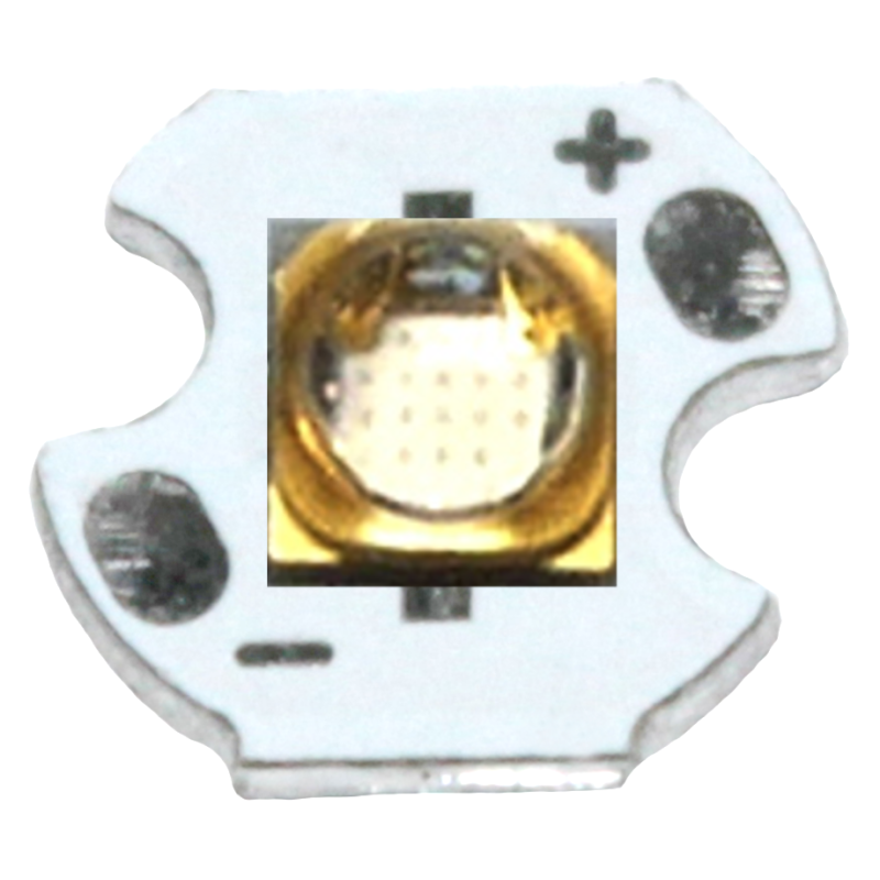 DIODA LED 3W UV 405nm 15deg Quartz PCB 8mm
