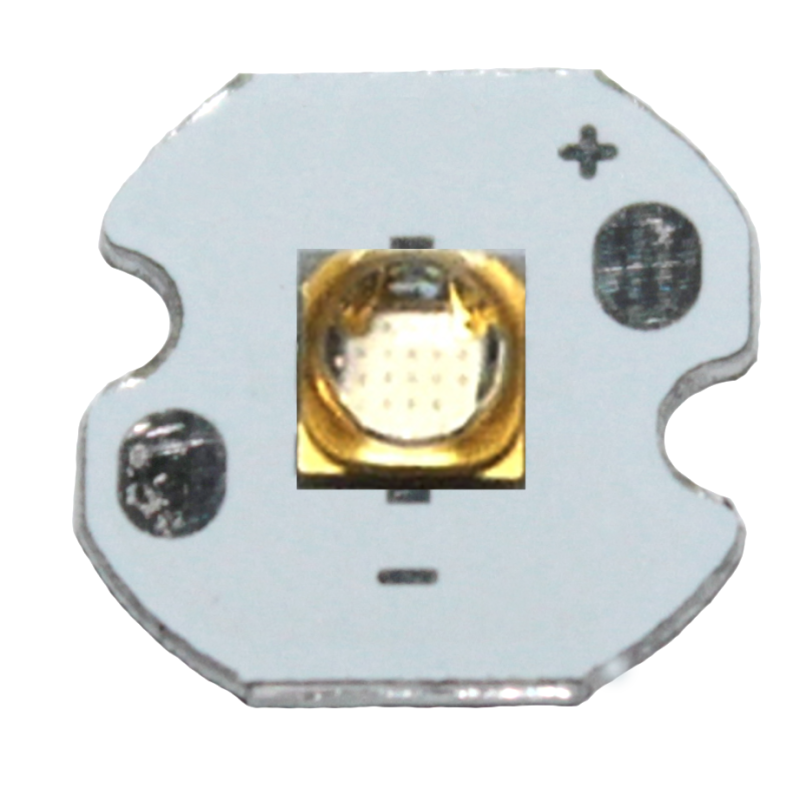 DIODA LED 3W UV 405nm 15deg Quartz PCB 12mm