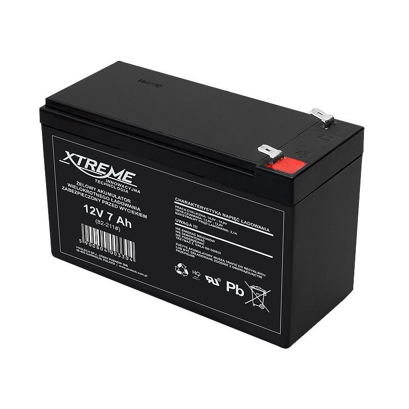 AKUMULATOR żelowy 12V 7Ah XTREME