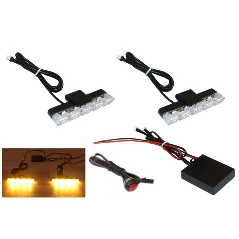 STROBOSKOPY LED 2x4W / 2 KANAŁY ŻÓŁTE SLIM