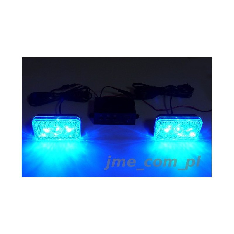 STROBOSKOPY POWER LED 6W niebieskie - 2 panele