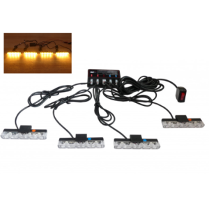 STROBOSKOPY LED 4x4W / 4 KANAŁY ŻÓŁTE SLIM