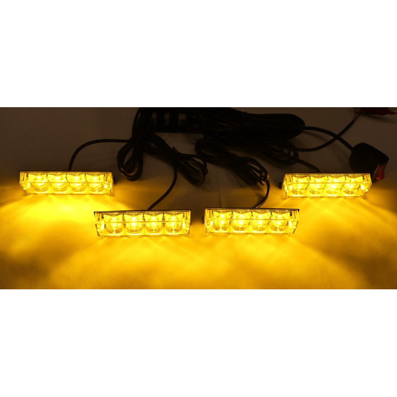 STROBOSKOPY LED 16W POMARAŃCZOWE 4x4W JASNE 8 prog.