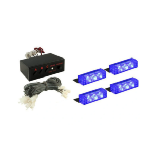 STROBOSKOPY LED 4 x 3 LED NIEBIESKIE