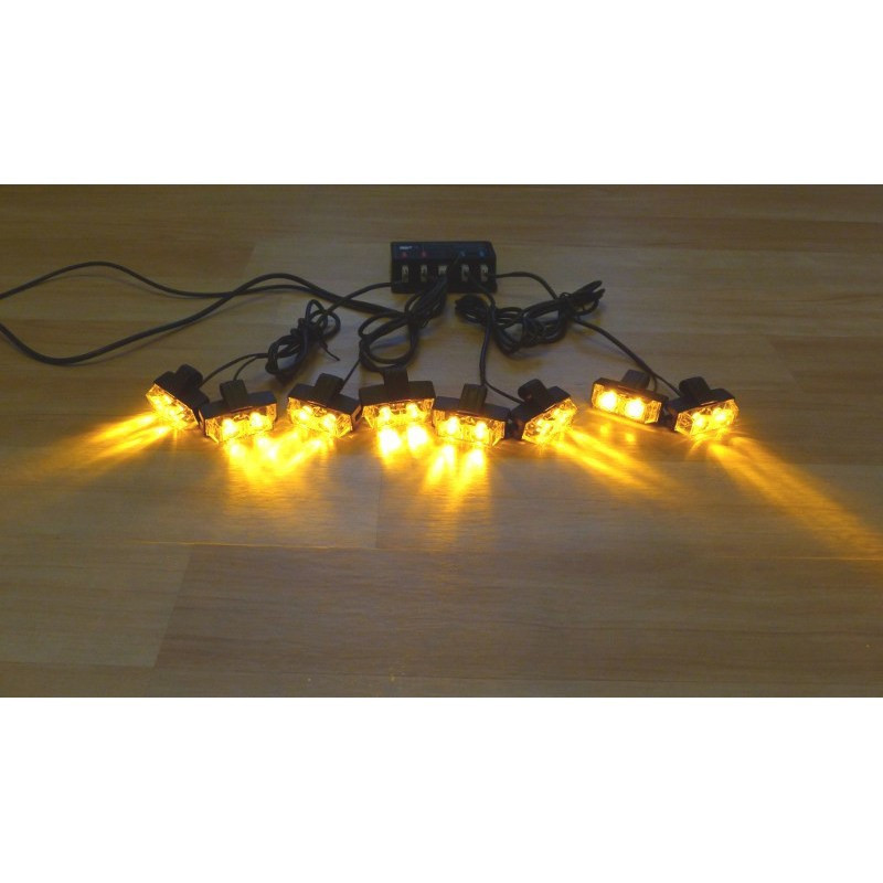 STROBOSKOPY LED 8 x 2W żółte - 12V