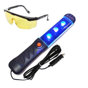 Lampa UV warsztatowa z wtykiem zapalniczki + okulary klimatyzacja
