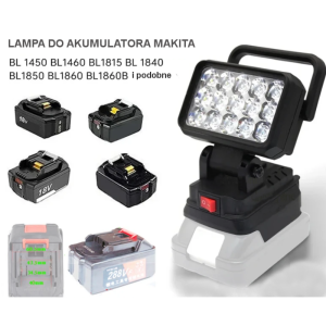 Lampa do Makita 18V robocza warsztatowa halogen szperacz latarka 15 LED