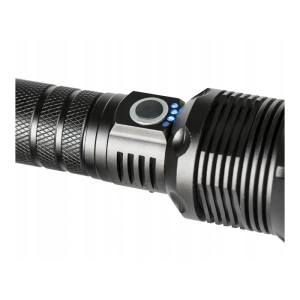 Latarka LED 405nm Szperacz do bursztynu ZOOM 2x 26650 li-ion USB + okulary