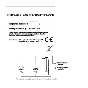 STEROWNIK STROBOSKOPÓW LED 2 kanały z pamięcią 12V 24V kluczowany "-"