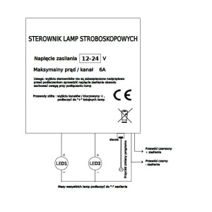 STEROWNIK STROBOSKOPÓW LED 2 kanały , 12-24V z pamięcią programu kluczowany "+"