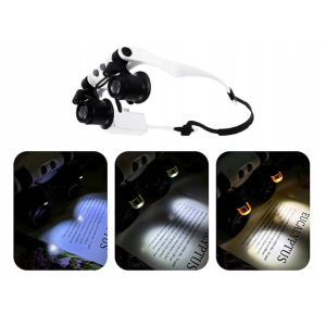 Lupa okulary zegarmistrzowskie do napraw precyzyjnych 25X 20X LED 3A