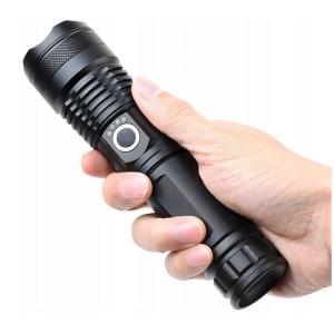 Latarka taktyczna akumulatorowa Wojskowa  USB 5 Trybów + FILTRY RGB