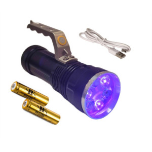 LAMPA LATARKA LED SZPERACZ 3 FUNKCJE UV 9W + 2x BIAŁA (Do poszukiwania bursztynu)