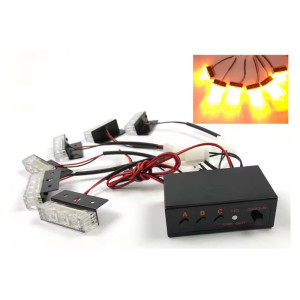 STROBOSKOPY OSTRZEGAWCZE SYGNALIZACYJNE LED 6 x 3 LED POMARAŃCZOWE ŻÓŁTE