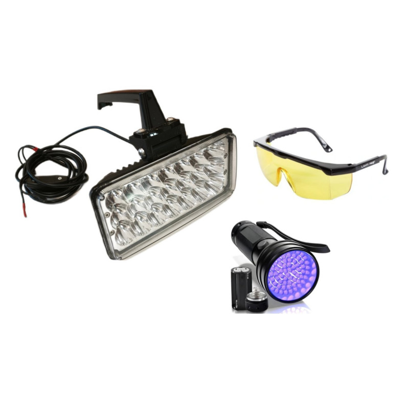 Lampa + latarka + okulary do szukania bursztynu Zestaw