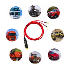 Wtyk gniazda zapalniczki z kablem 2m i konektorami M6 12V 24V POWERCORD
