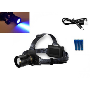 Latarka czołowa UV POWER LED XHP ZOOM 3xLi-ion do bursztynu