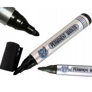 MARKER PERMANENTNY CZARNY WODOODPORNY PISAK MAZAK BUDOWLANY OKRĄGŁY TRWAŁY